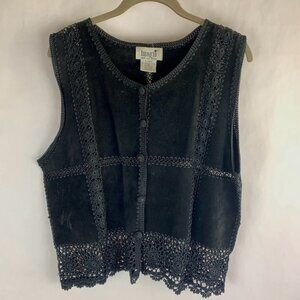 Black Lace Trim Women's Top